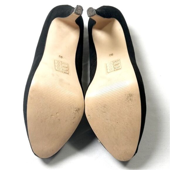 Dolce Vita Black Suede Pumps with Gold Bow - Picture 6 of 6